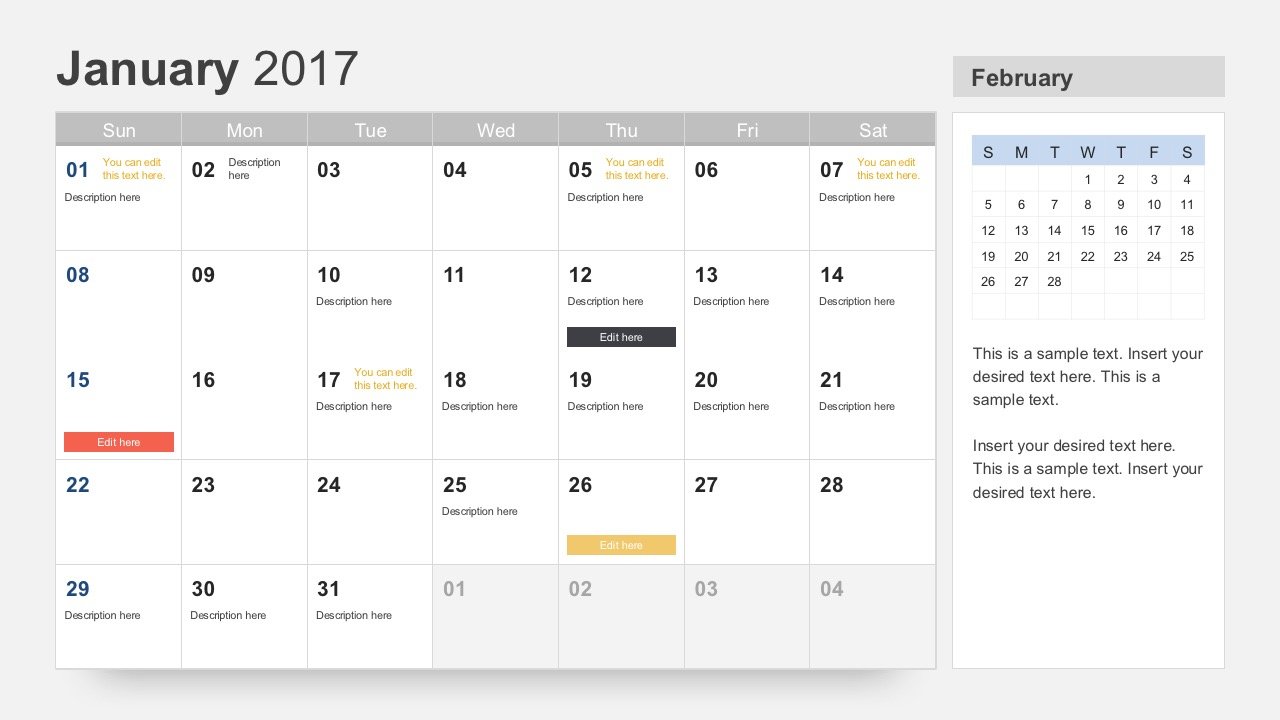 Free Calendar 20 Template for PowerPoint Pertaining To Microsoft Powerpoint Calendar Template