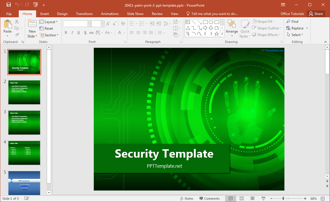 Free security PowerPoint template design