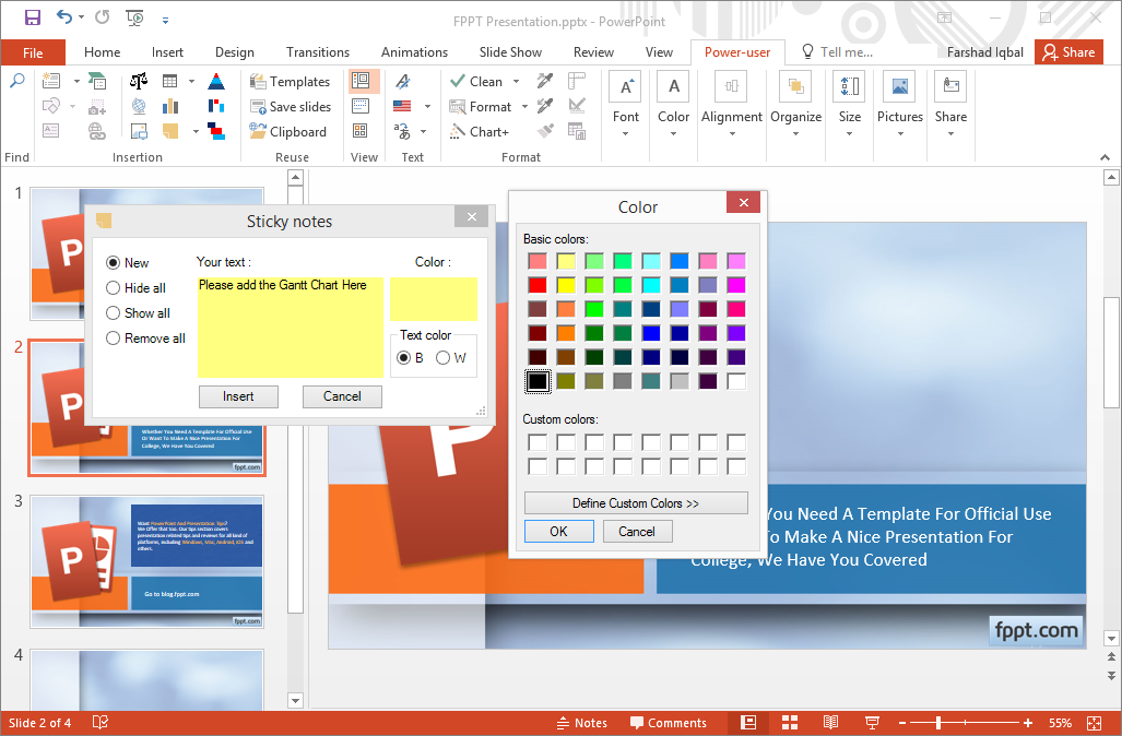 Add Sticky notes in PowerPoint