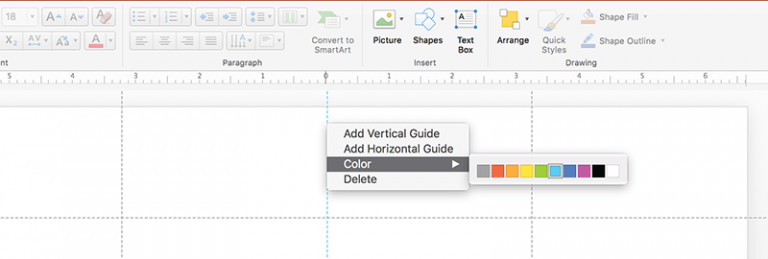 how to insert gridlines in powerpoint 2016 mac