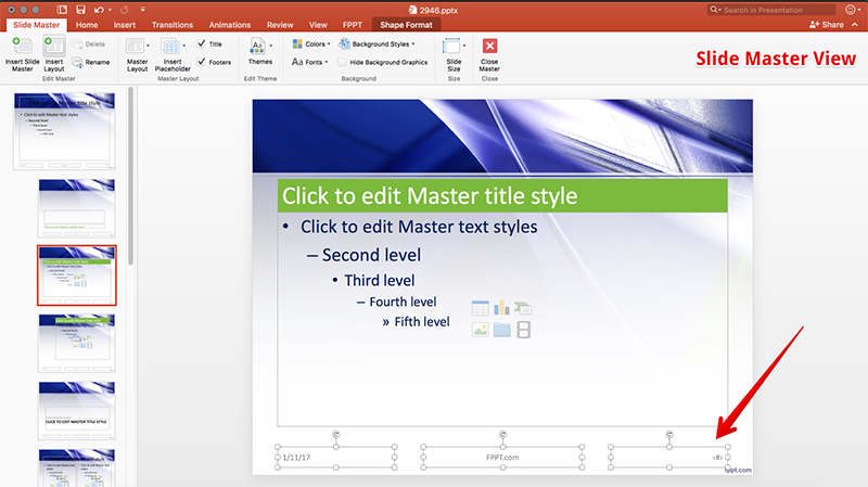 powerpoint change master slide