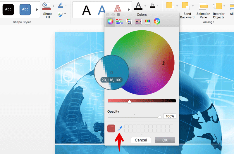 use eyedropper to match colors in powerpoint for mac