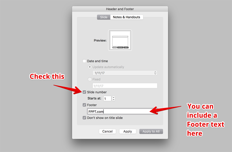 Customizing the Slide Number in PowerPoint for Mac