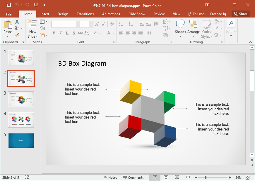 Example of Box Diagram for PowerPoint Presentations