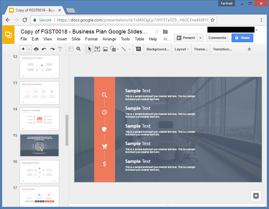 Create a list in Google Slides