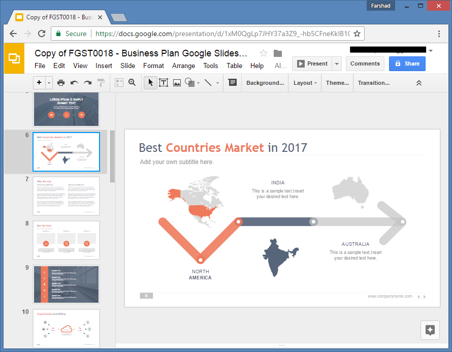 Map Slide for Google Slides