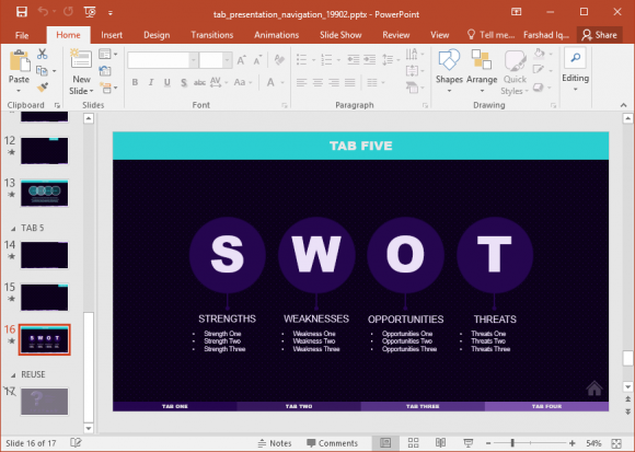 Interactive Tabbed Presentation Template For PowerPoint
