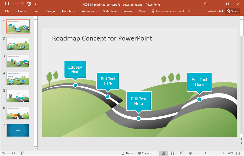 roadmap concept for powerpoint FPPT