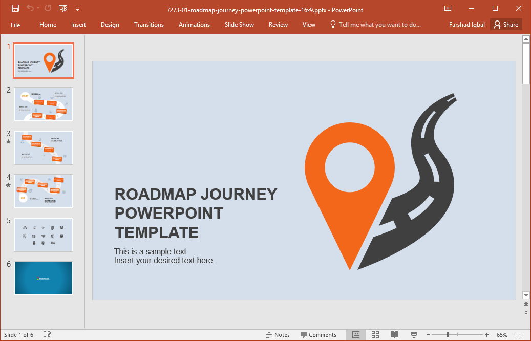 Roadmap Journey PowerPoint template