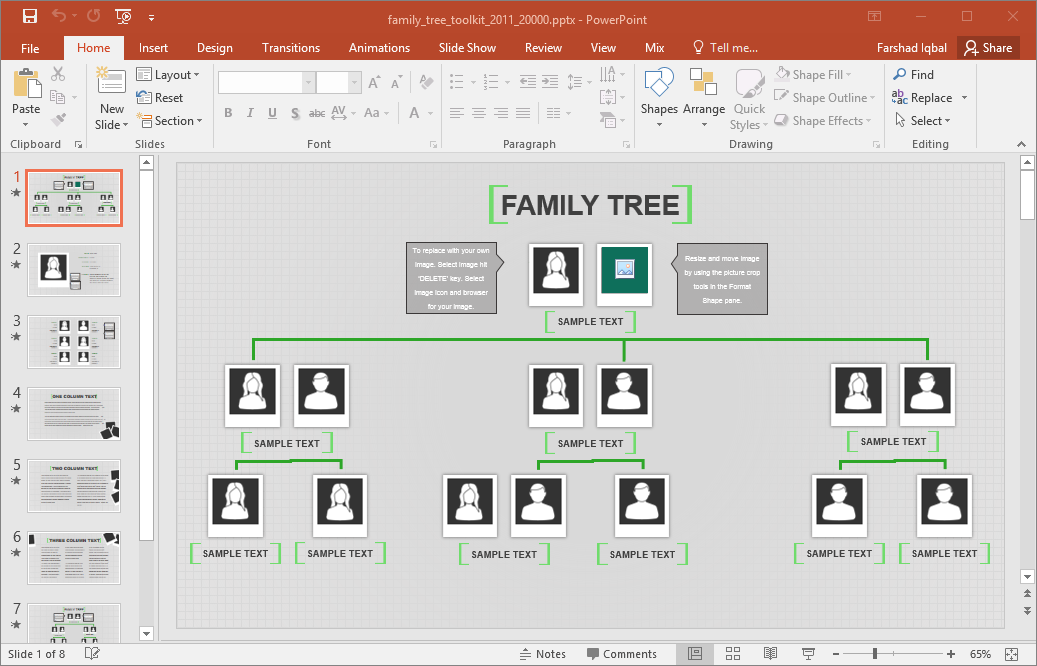 Animated Family Tree PowerPoint template