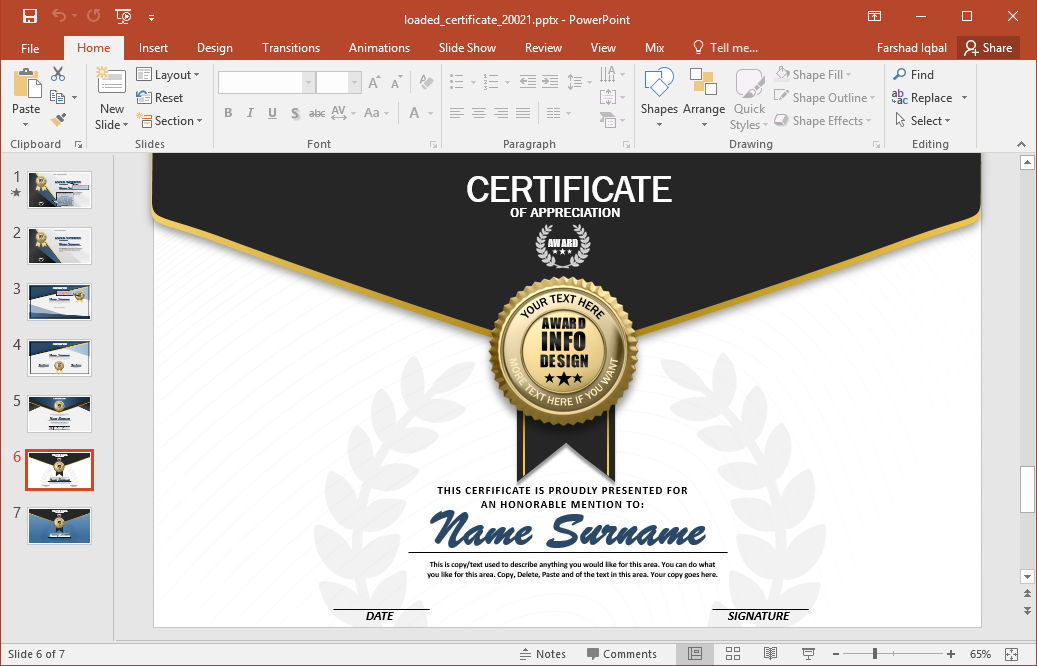 how to create a certificate template