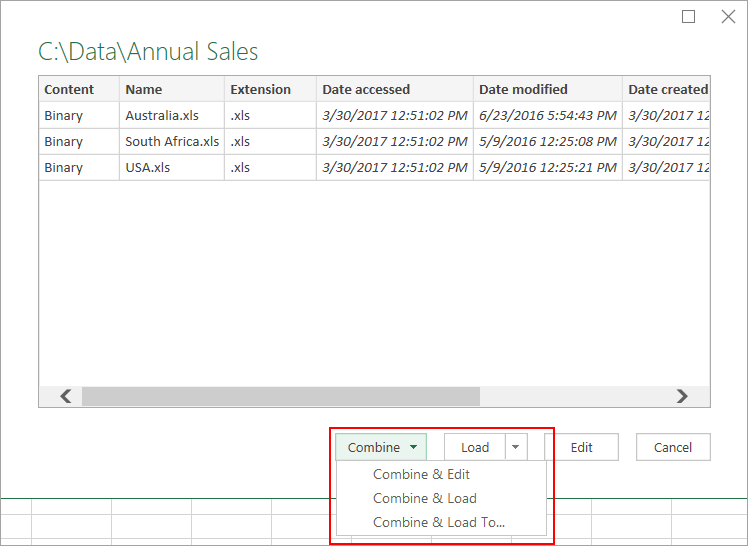 analyze data with power query