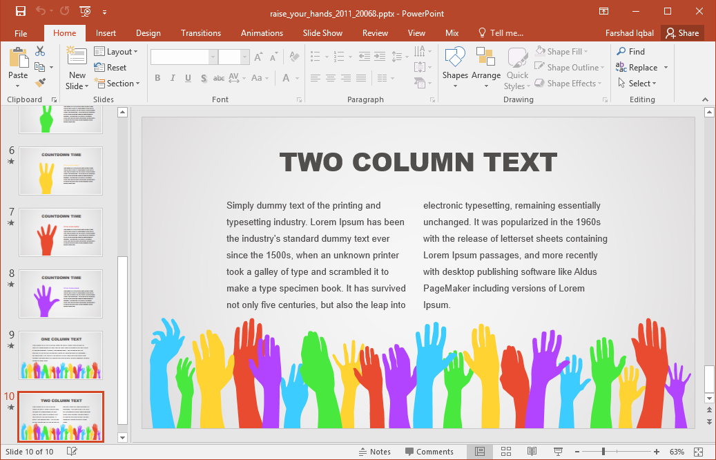 two columns in powerpoint
