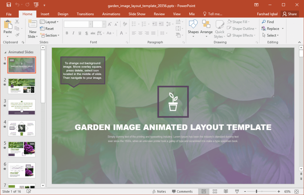 Animated Garden Template For PowerPoint