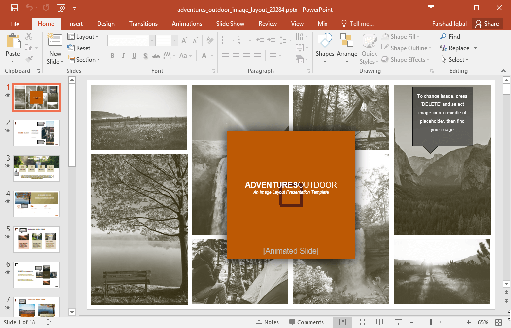 adventures outdoor image template for powerpoint