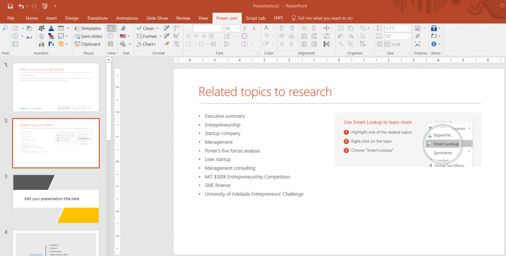 Creating Your Presentation Outline With QuickStarter In PowerPoint