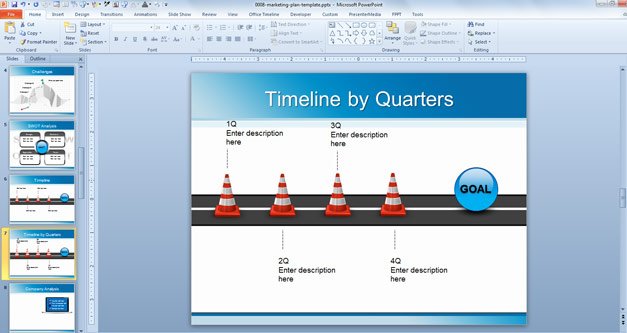 Example of Timeline by Quarters slide design