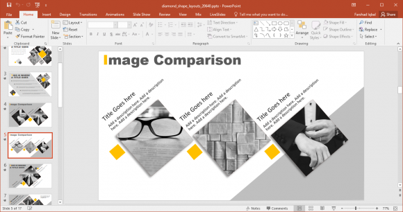 Animated Diamond Shape Layouts For PowerPoint