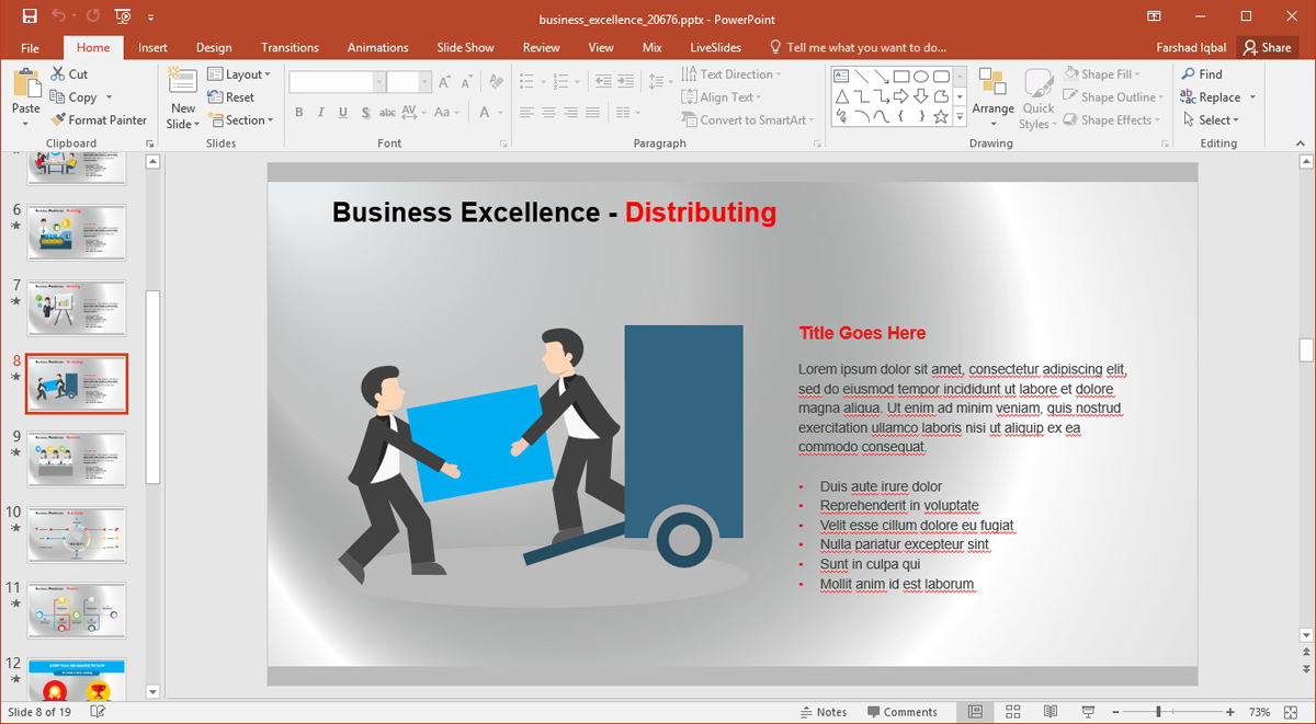 Animated Business Excellence Template for PowerPoint Presentations - Distributing Products