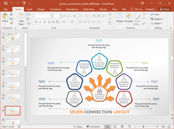 Animated Pointer Connections Template For PowerPoint