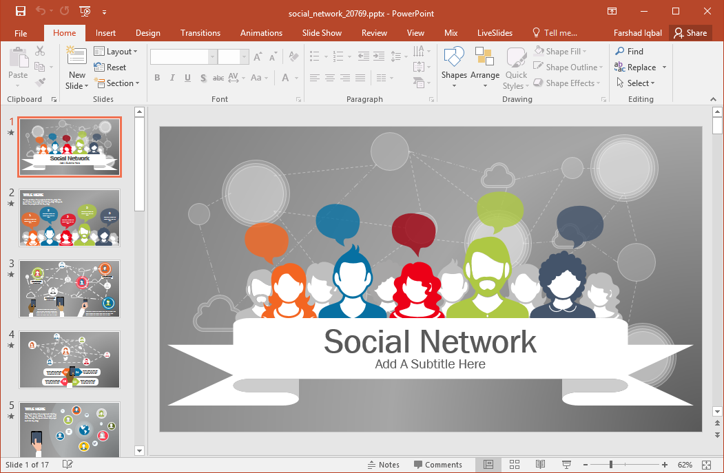 Animated Social Network PowerPoint Template