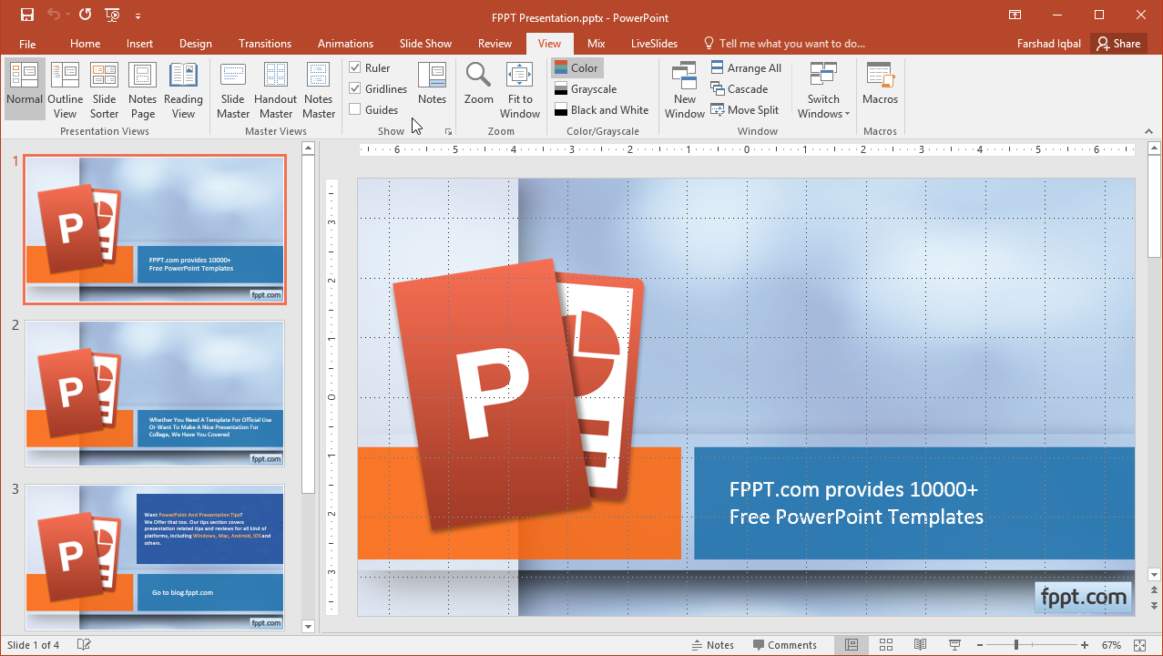 Maintain Visual Symmetry with the use of rulers, grid lines, guidelines and smart guides in PowerPoint