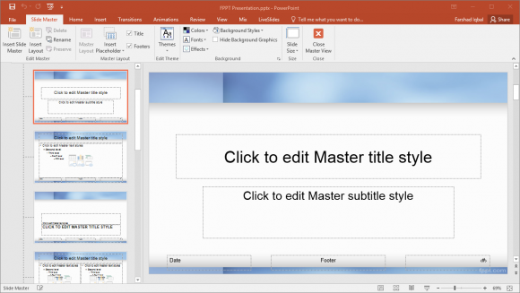 how to use slide master in powerpoint 2016