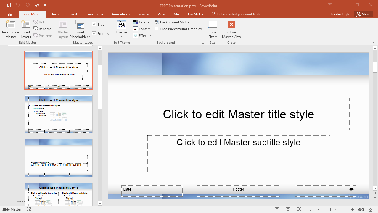 Example of Slide Master View in PowerPoint