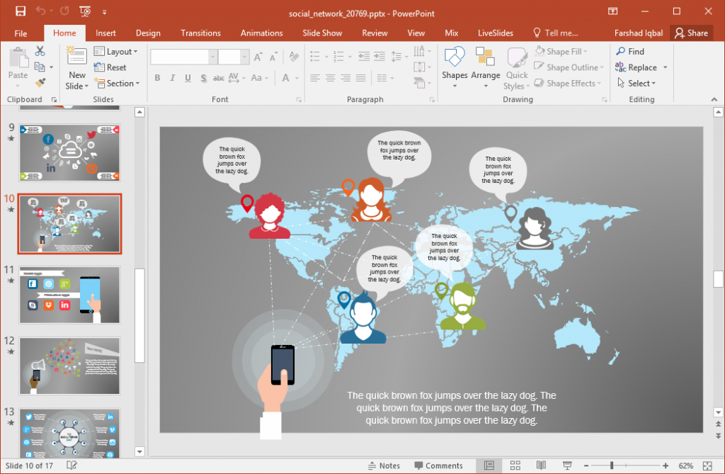 Animated Social Network PowerPoint Template
