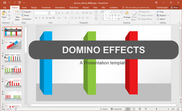 animated domino effects powerpoint template