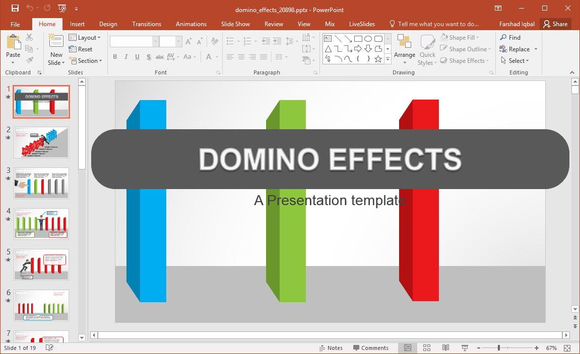 animated domino effects powerpoint template