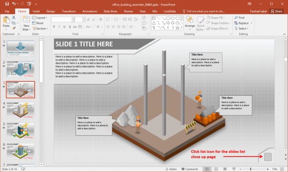 office building assembling animations for powerpoint