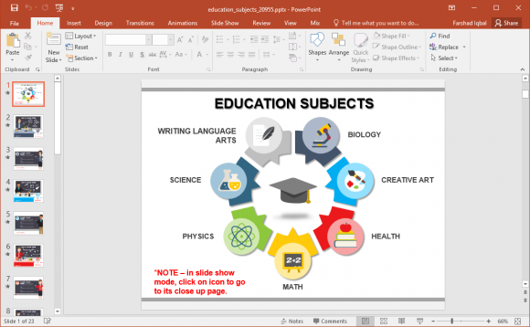 animated education subjects powerpoint template