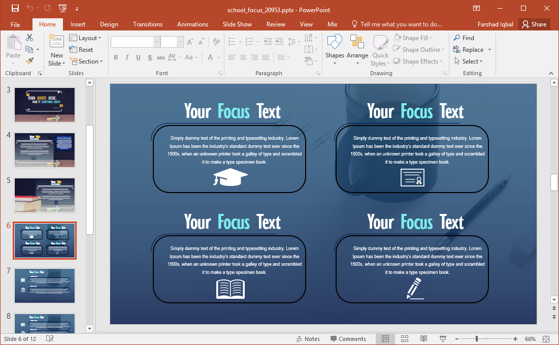 design your slides with a school themed layout