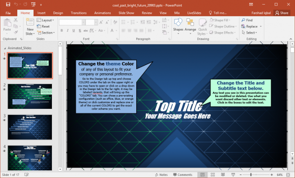 edit past bright future powerpoint template