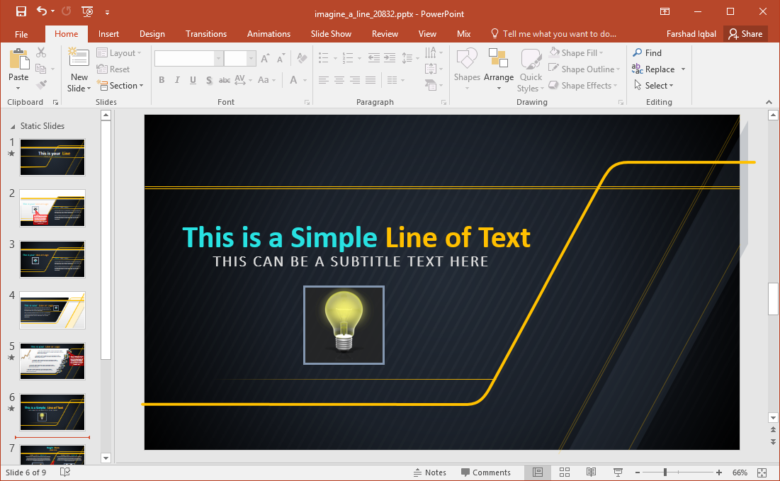 imagine a line powerpoint template
