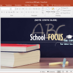 school focus powerpoint template with books background