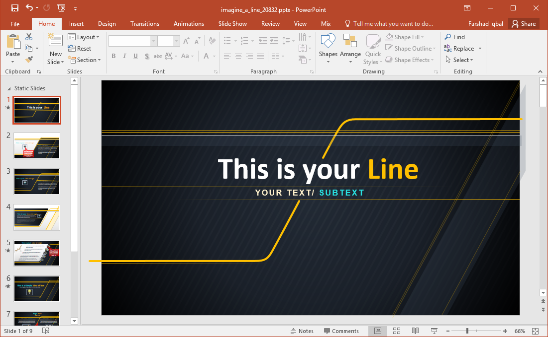 Imagine A Line Animated PowerPoint Template