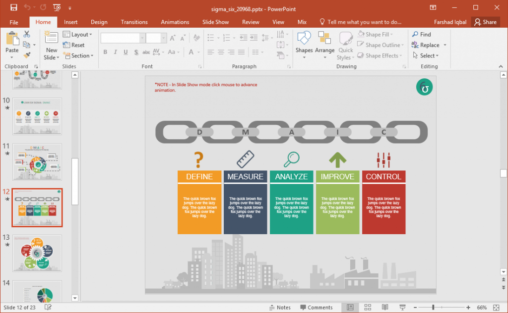 Animated Six Sigma PowerPoint Template