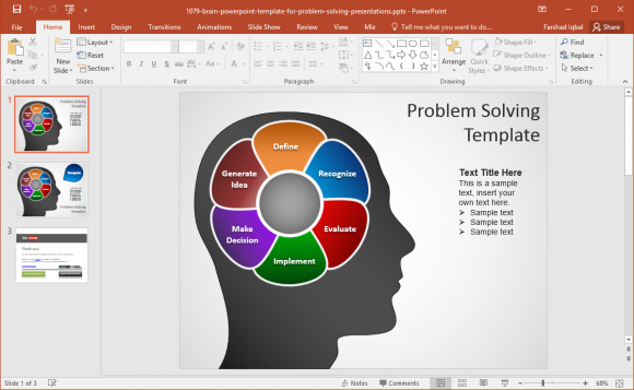 brain mind map powerpoint template