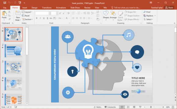 puzzle brain powerpoint template
