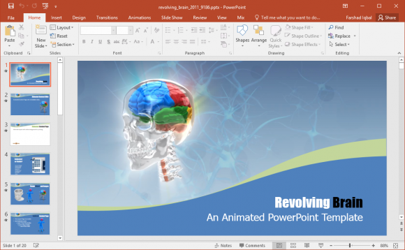 revolving brain powerpoint template