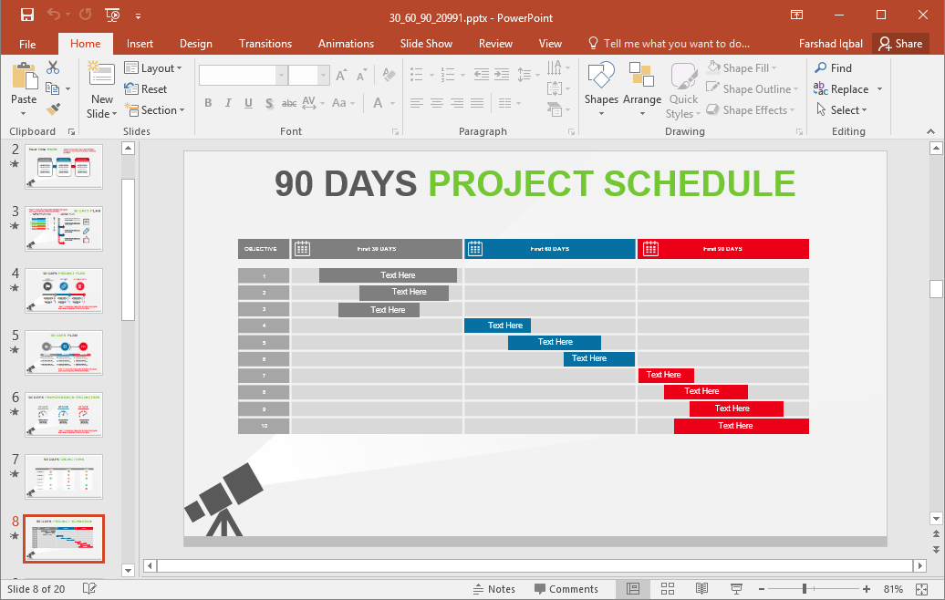 90 Day Plan Templates for PowerPoint