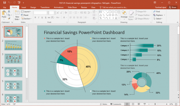 financial savings powerpoint infographics powerpoint template