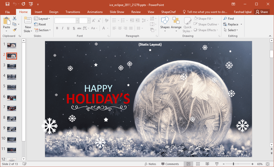 Animated Winter and Holiday Season PowerPoint Template