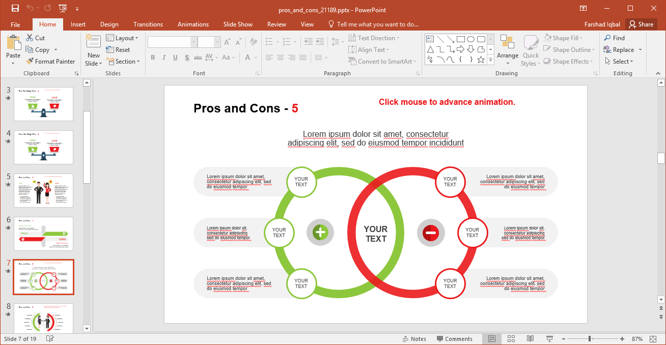 Animated Pros and Cons PowerPoint Template