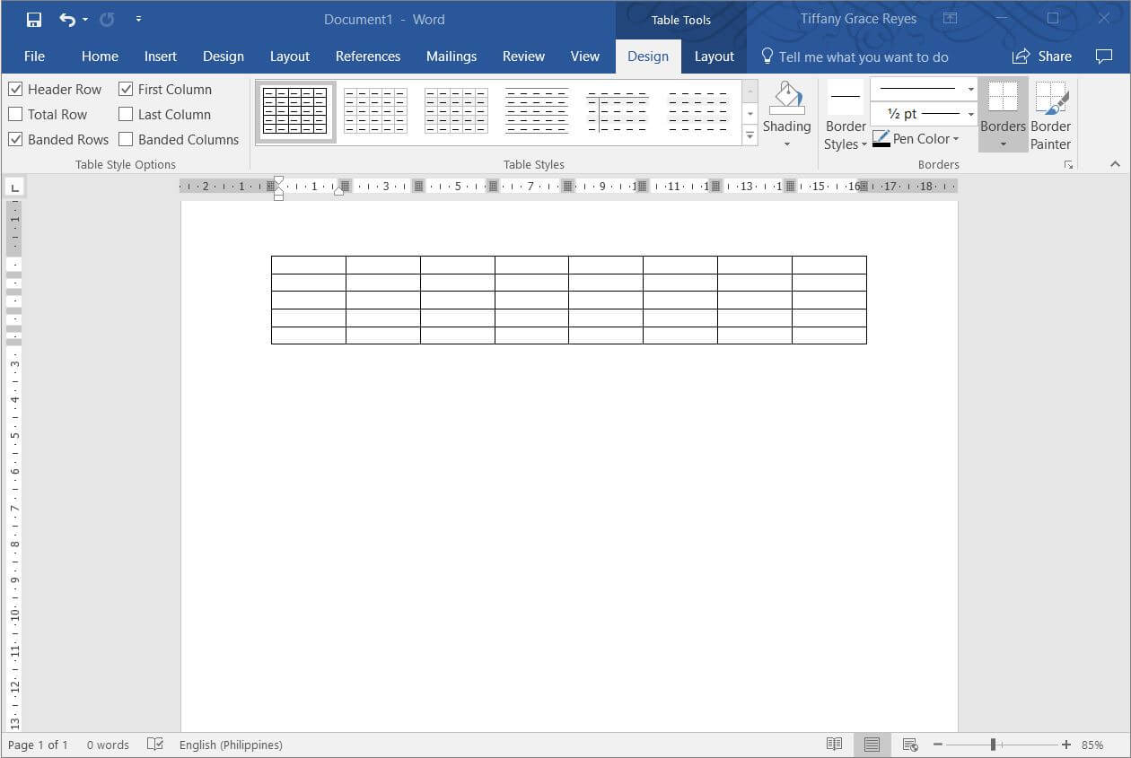 vertical alignment in word table word 2013