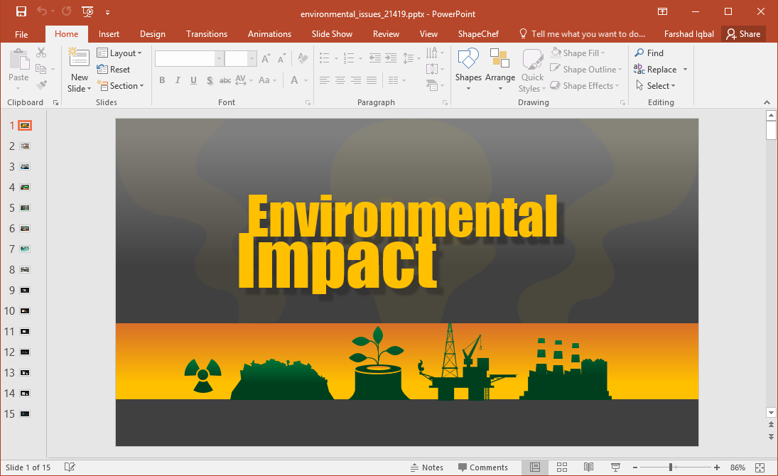 Animated Environmental Issues powerPoint Template