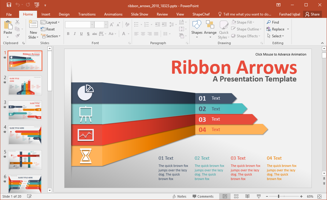 powerpoint presentation ribbon