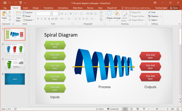 Spiral Diagrams Powerpoint Template